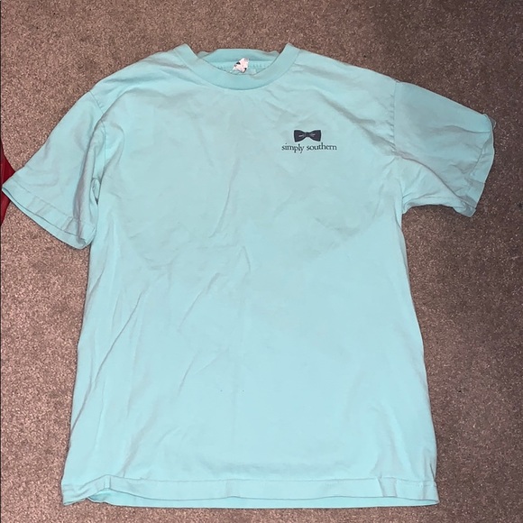 Simply Southern t-shirt turquoise medium bows - Picture 2 of 3